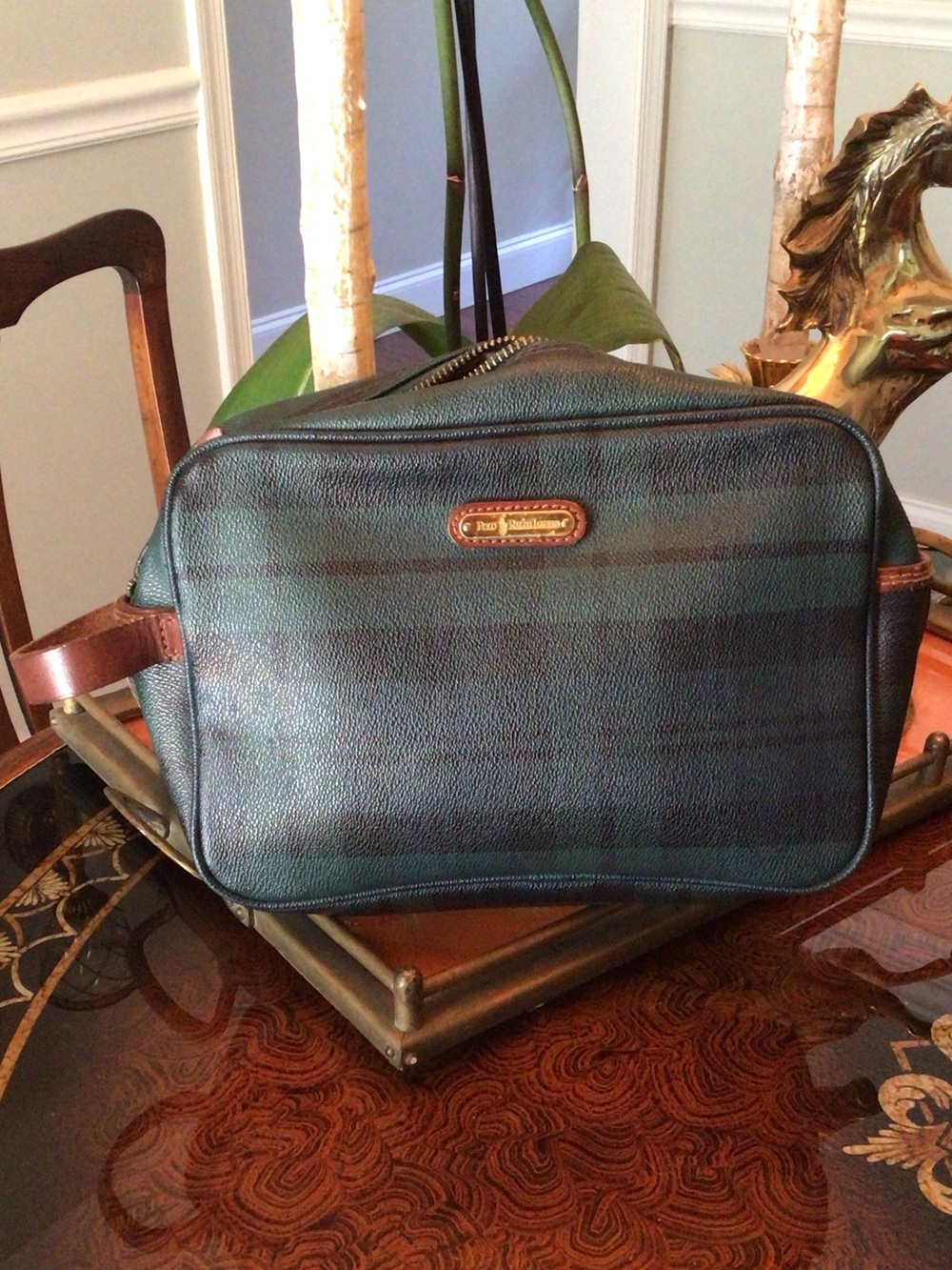 Polo Ralph Lauren Green Vintage Toiletry Bag Black Watch
